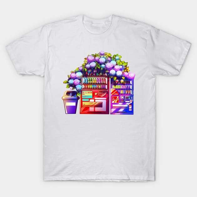 Vending machines and the hydrangea T-Shirt by AnGo